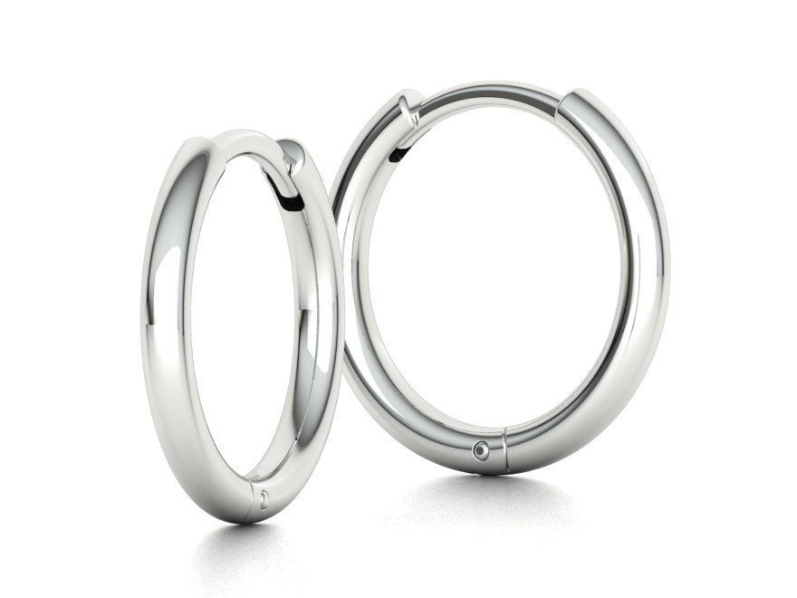 Small Hoop Earrings  French Pave setting 12mm inner size 3dmodel 3D print model_6