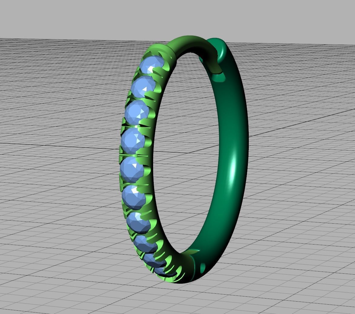 Small Hoop Earrings  French Pave setting 12mm inner size 3dmodel 3D print model_17