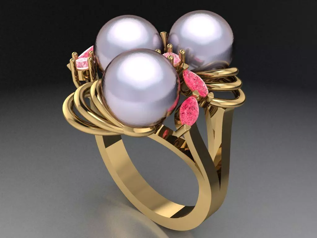 3 Pearl ring  513 3D print model_0