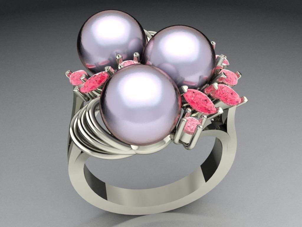 3 Pearl ring  513 3D print model_1