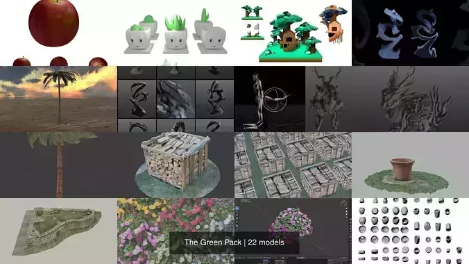 The Green Pack 3D Model Collection