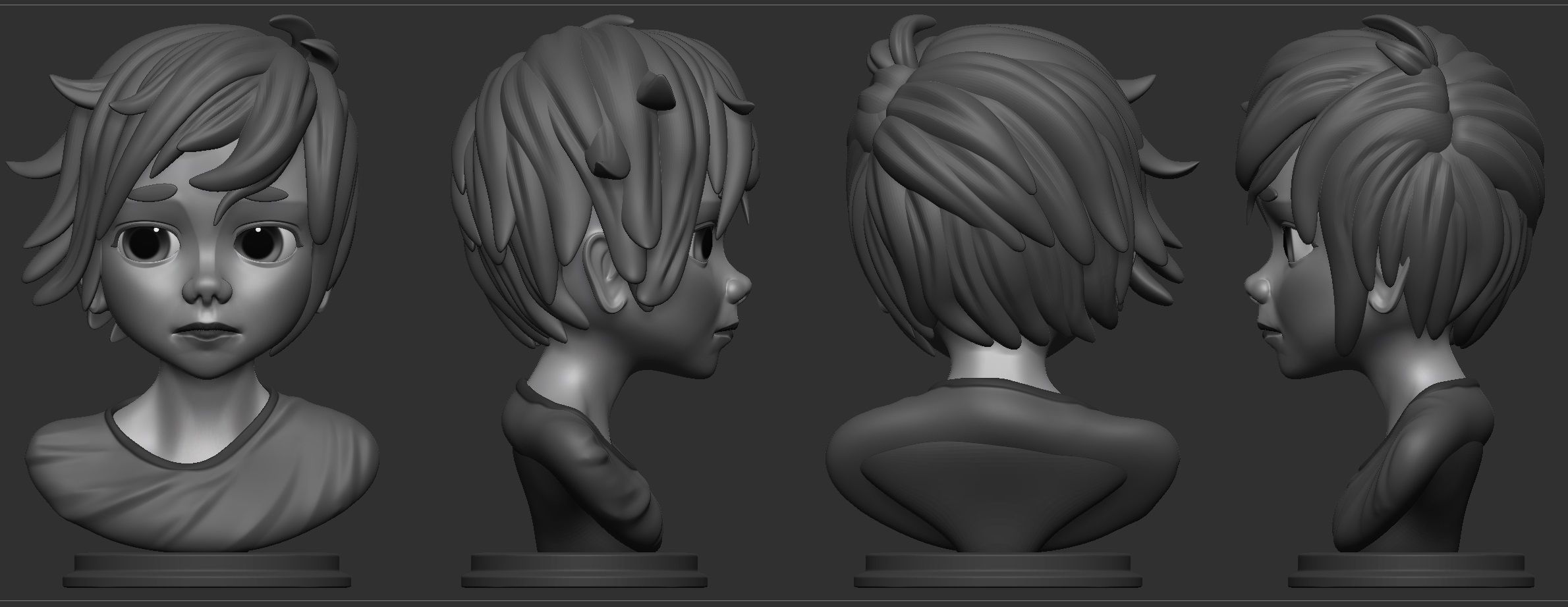 Stylized character head 3D model_3