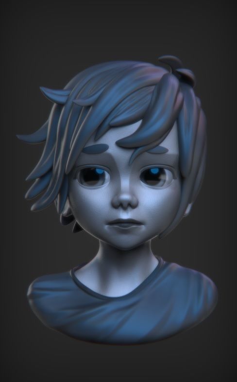 Stylized character head 3D model_2