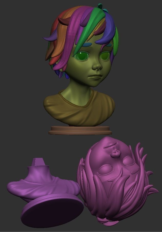 Stylized character head 3D model_5
