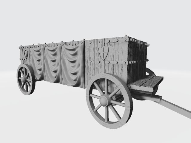 Medieval Bishops warwagon 3D print model_5