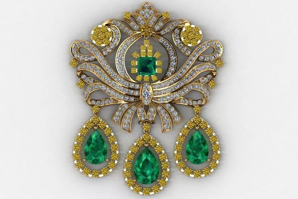 Arabic style pear pendant 516 3D print model