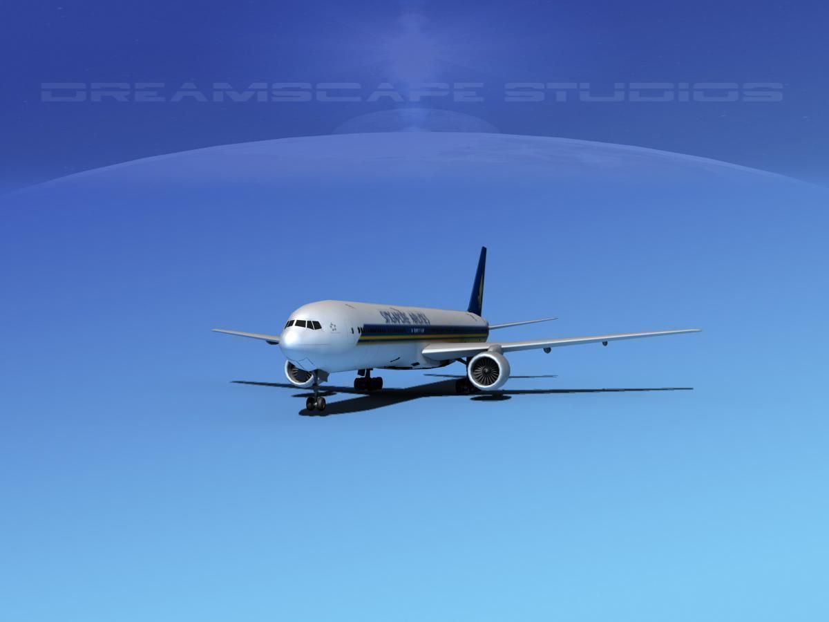 Boeing 777-300 Singapore Airlines 3D model_1