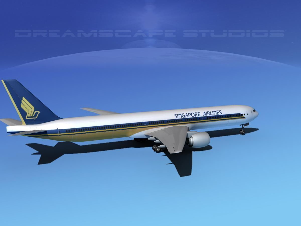 Boeing 777-300 Singapore Airlines 3D model_5