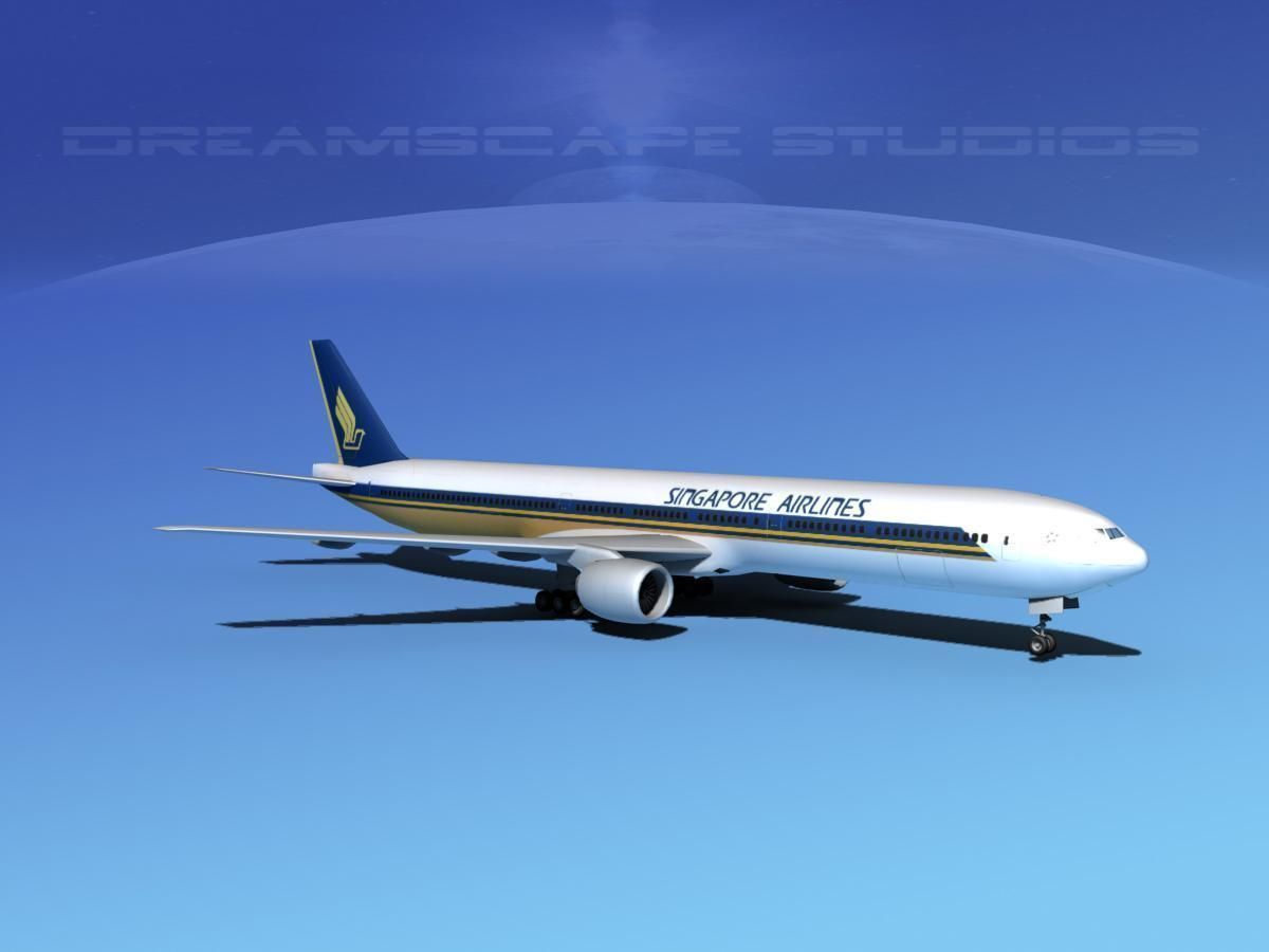 Boeing 777-300 Singapore Airlines 3D model_3