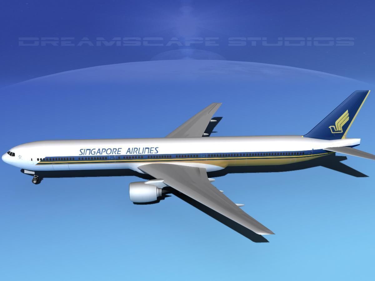Boeing 777-300 Singapore Airlines 3D model_10