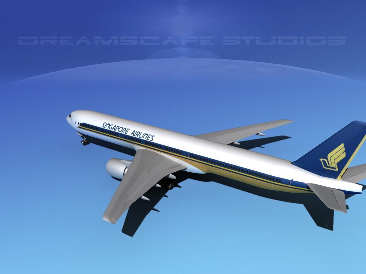 Boeing 777-300 Singapore Airlines 3D model_8