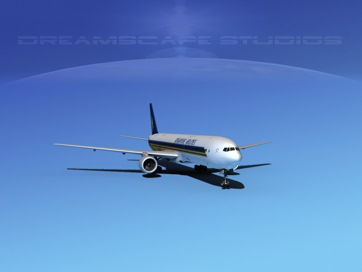 Boeing 777-300 Singapore Airlines 3D model_2