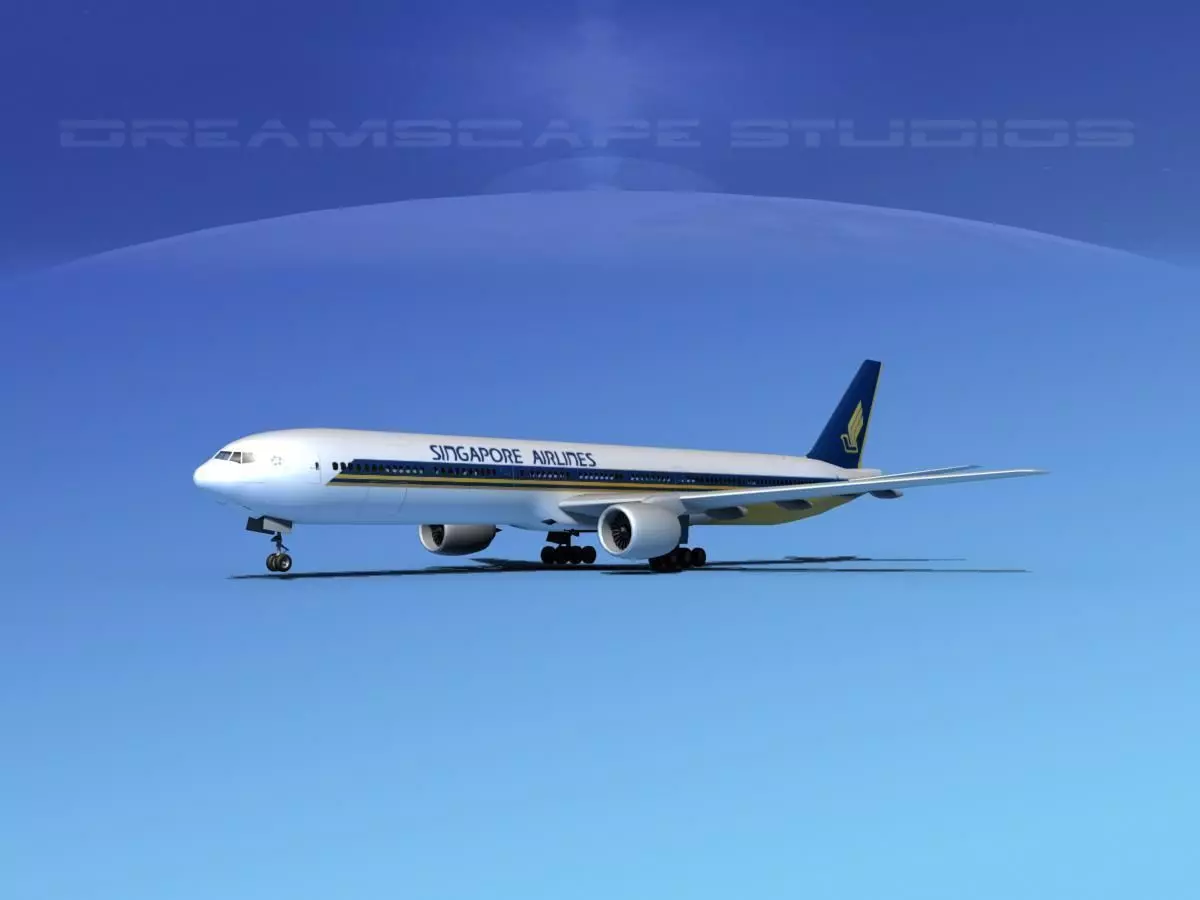 Boeing 777-300 Singapore Airlines 3D model_0