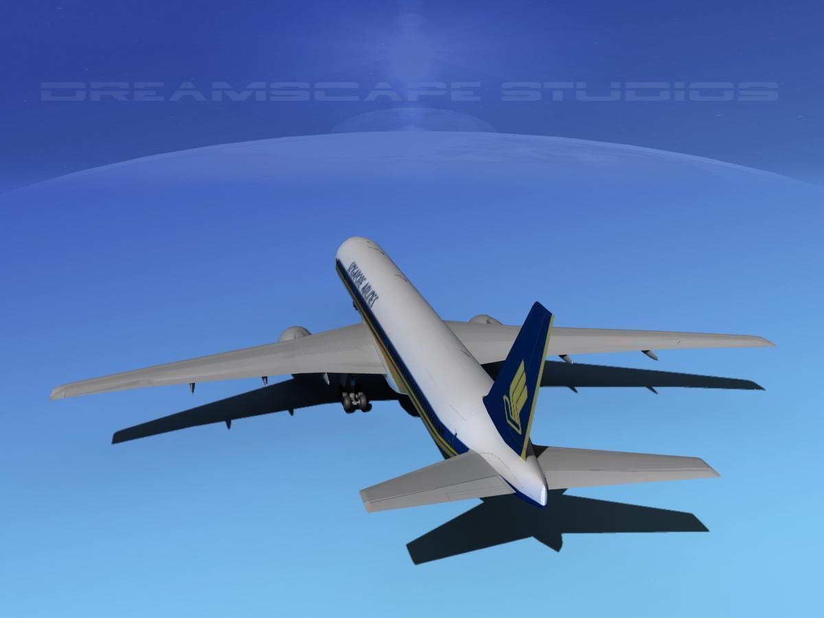 Boeing 777-300 Singapore Airlines 3D model_7