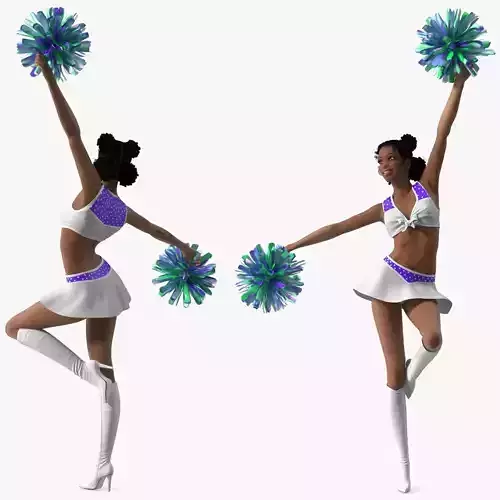 Teenage Light Skin Black Girl Cheerleader