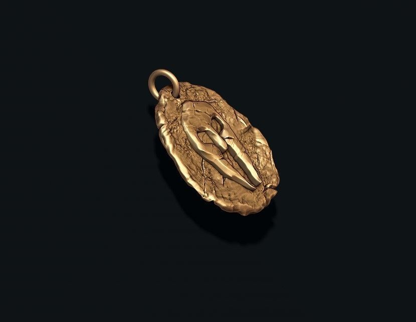Helmet token pendant 3D print model_3