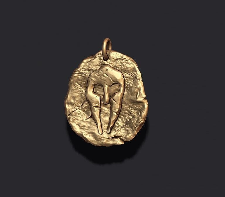 Helmet token pendant 3D print model_2