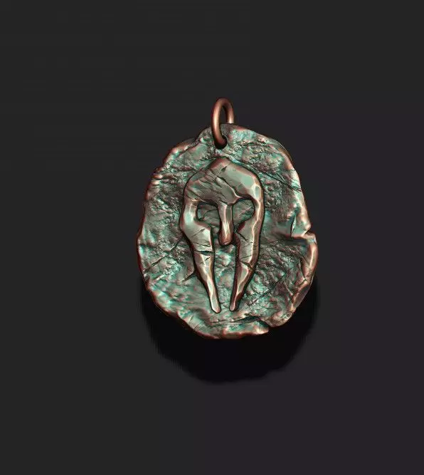 Helmet token pendant 3D print model_0