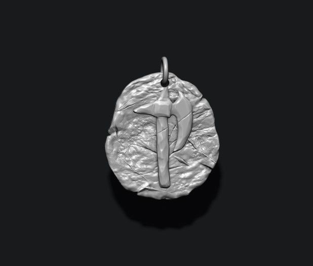 Helmet token pendant 3D print model_5