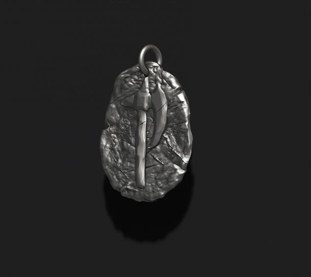 Helmet token pendant 3D print model_4
