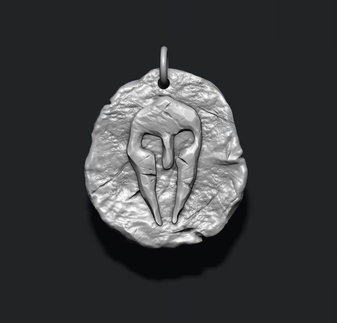 Helmet token pendant 3D print model_6