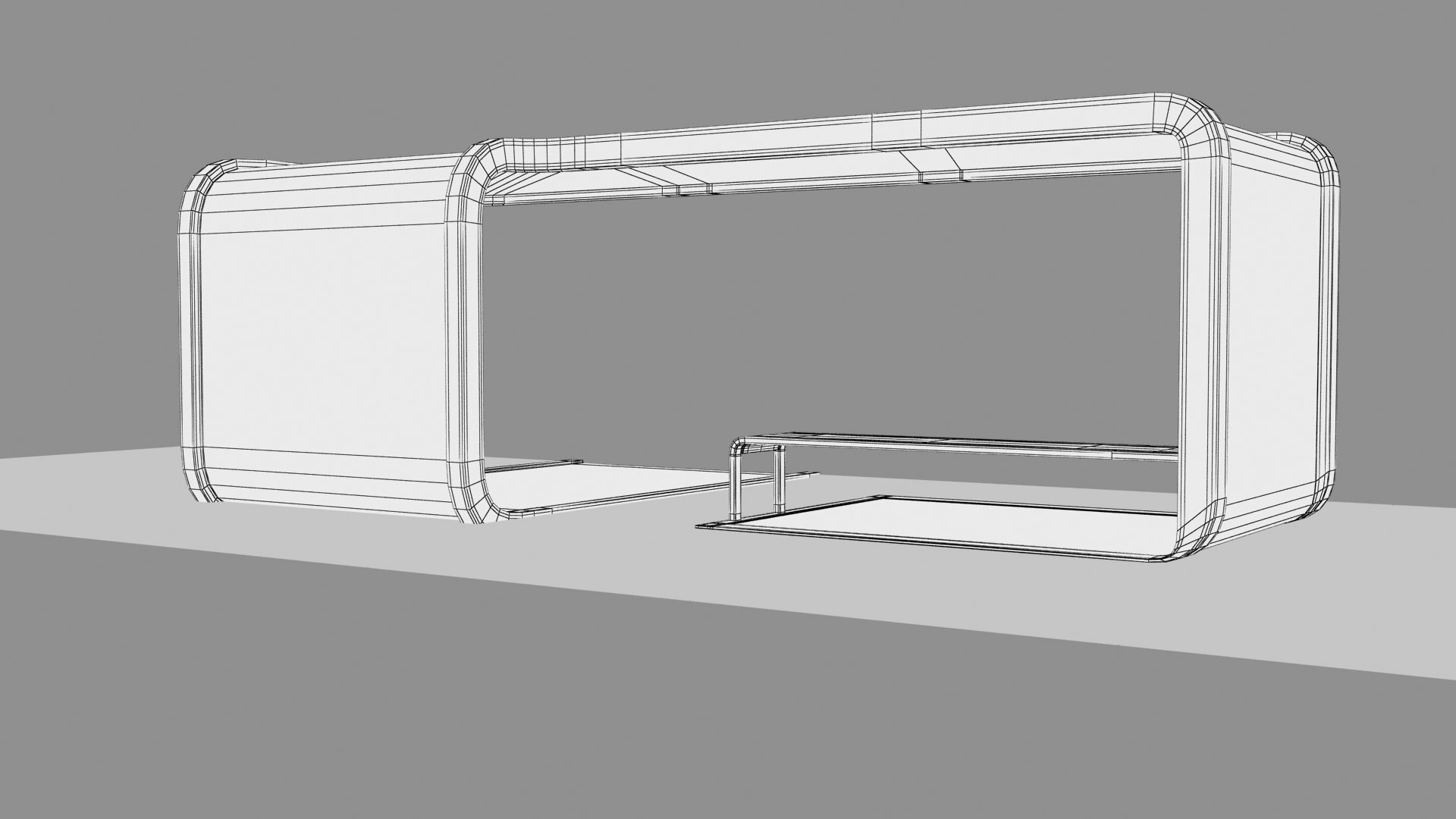 Bus Stop Low-poly 3D model_24