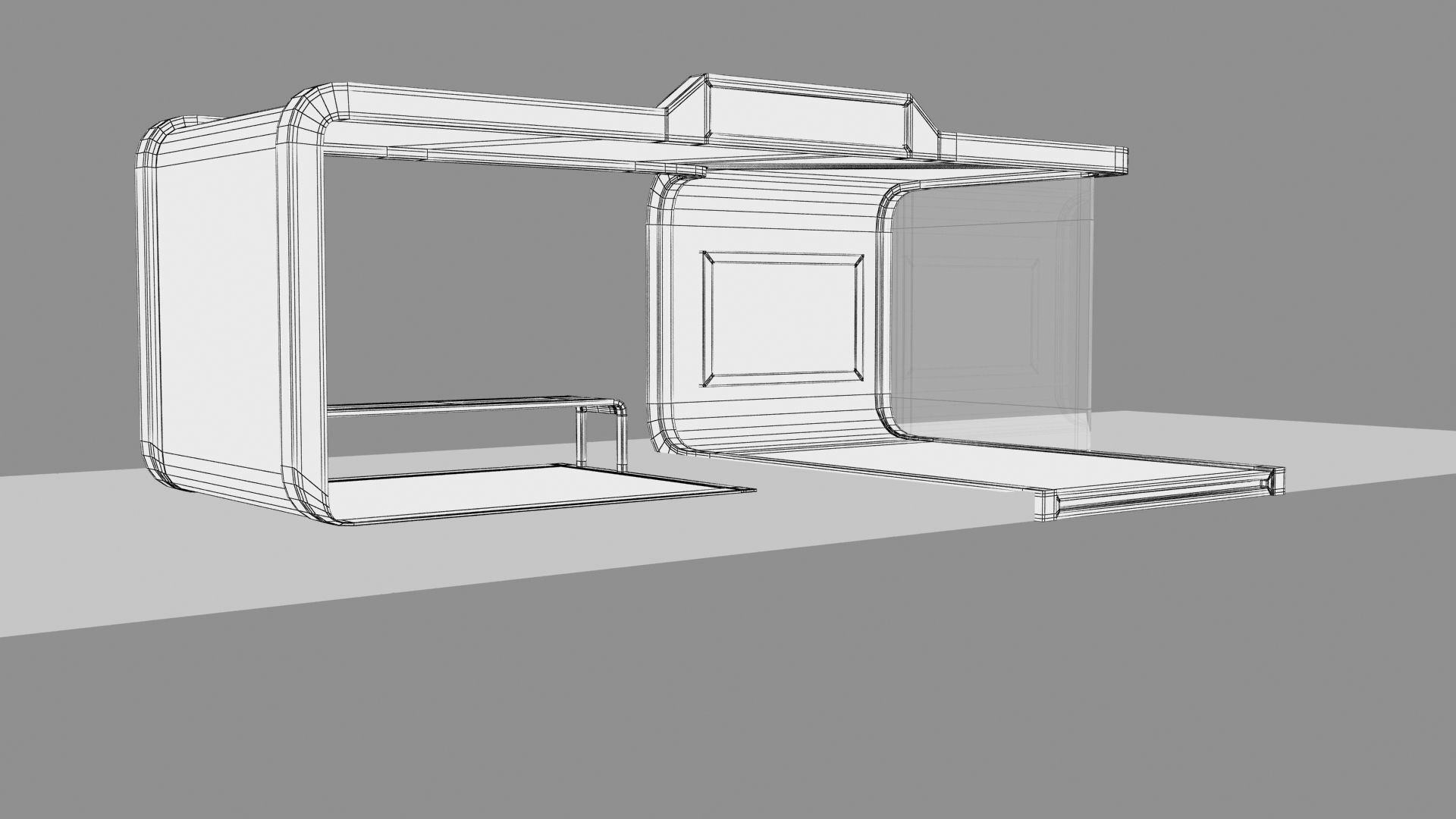 Bus Stop Low-poly 3D model_22
