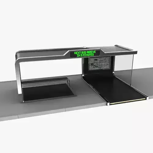Bus Stop Low-poly 3D model