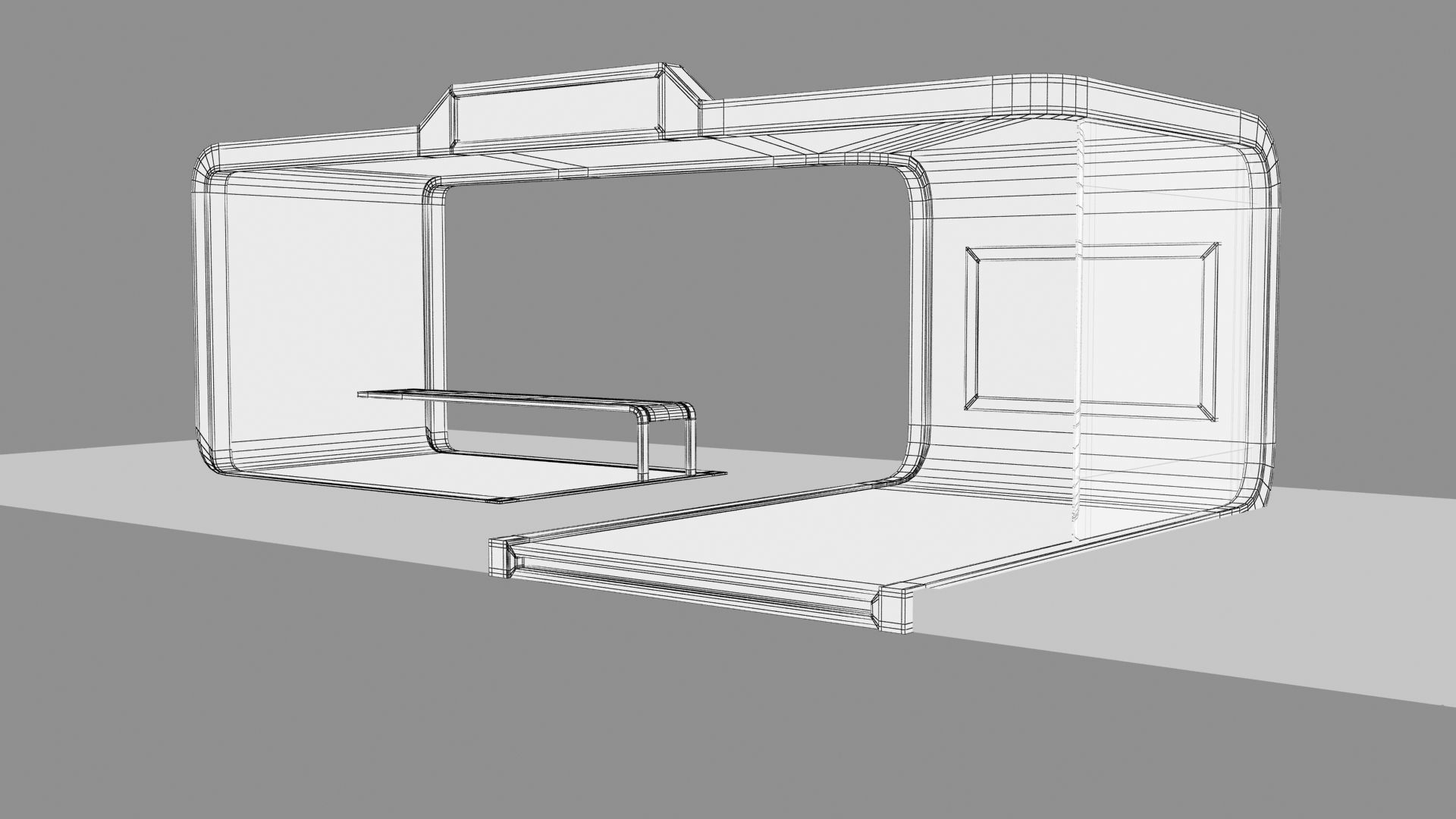 Bus Stop Low-poly 3D model_16