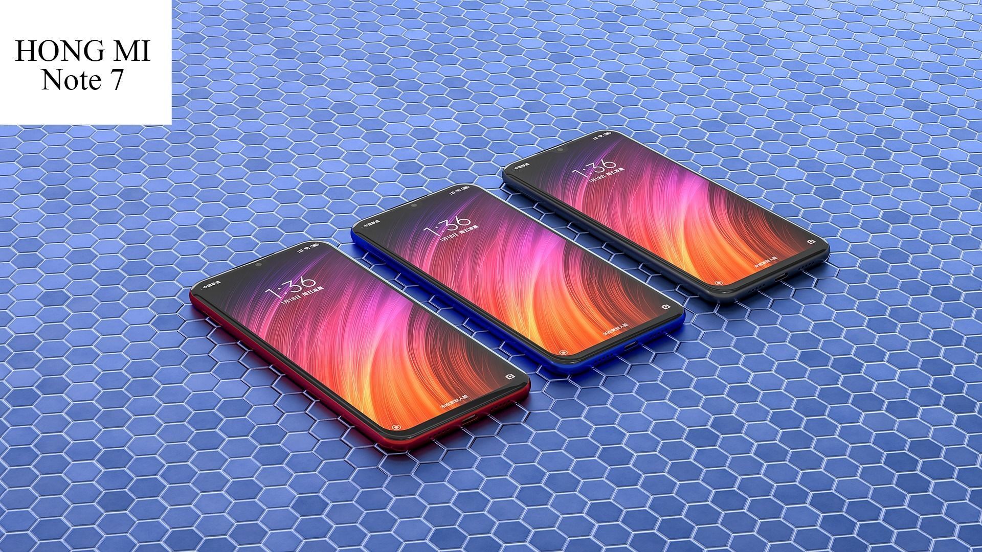 Redmi Note7 cell phone 3D model_1