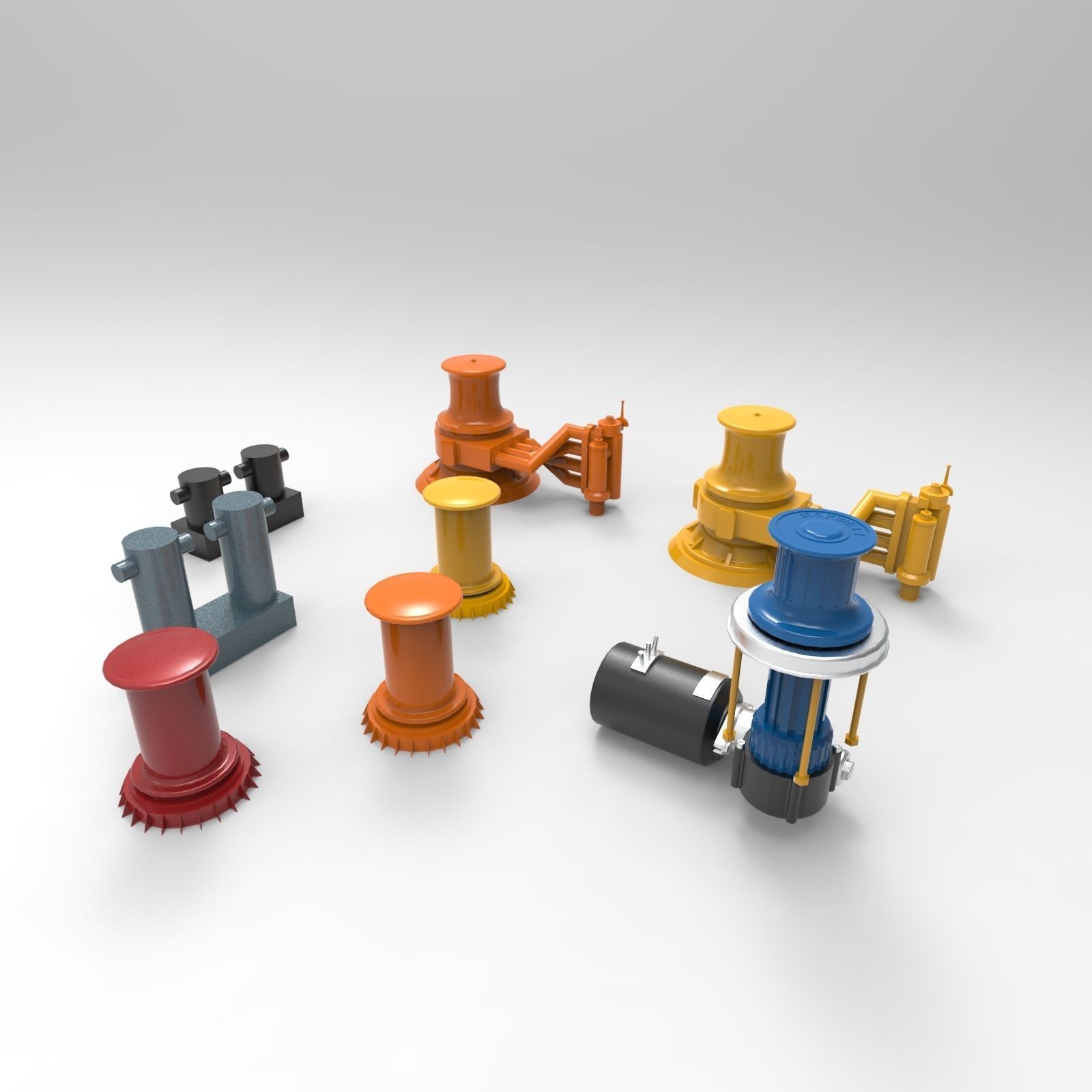 Capstan Mooring 3D model_8