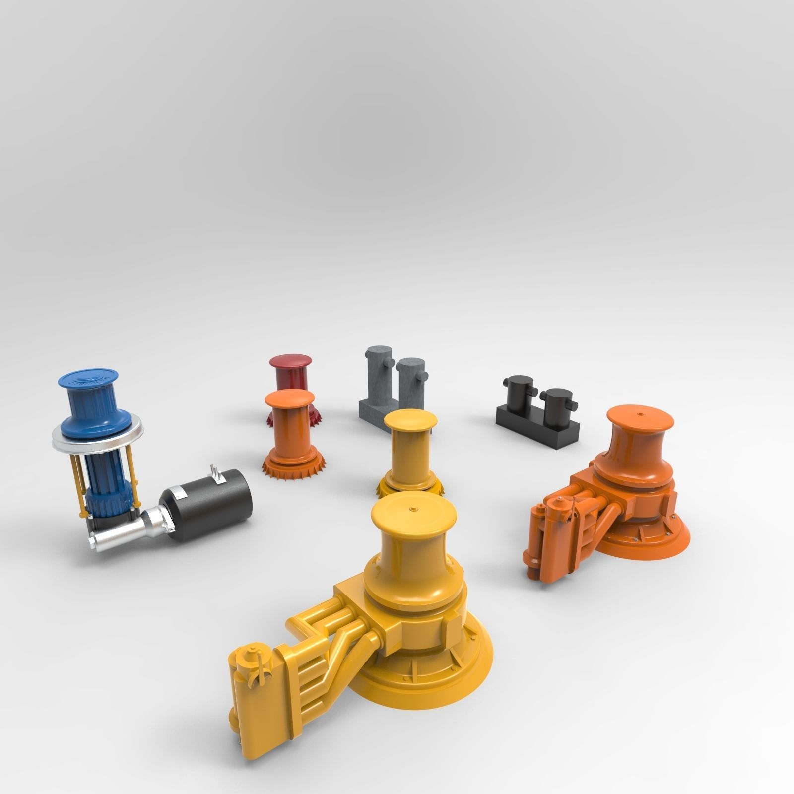 Capstan Mooring 3D model_4