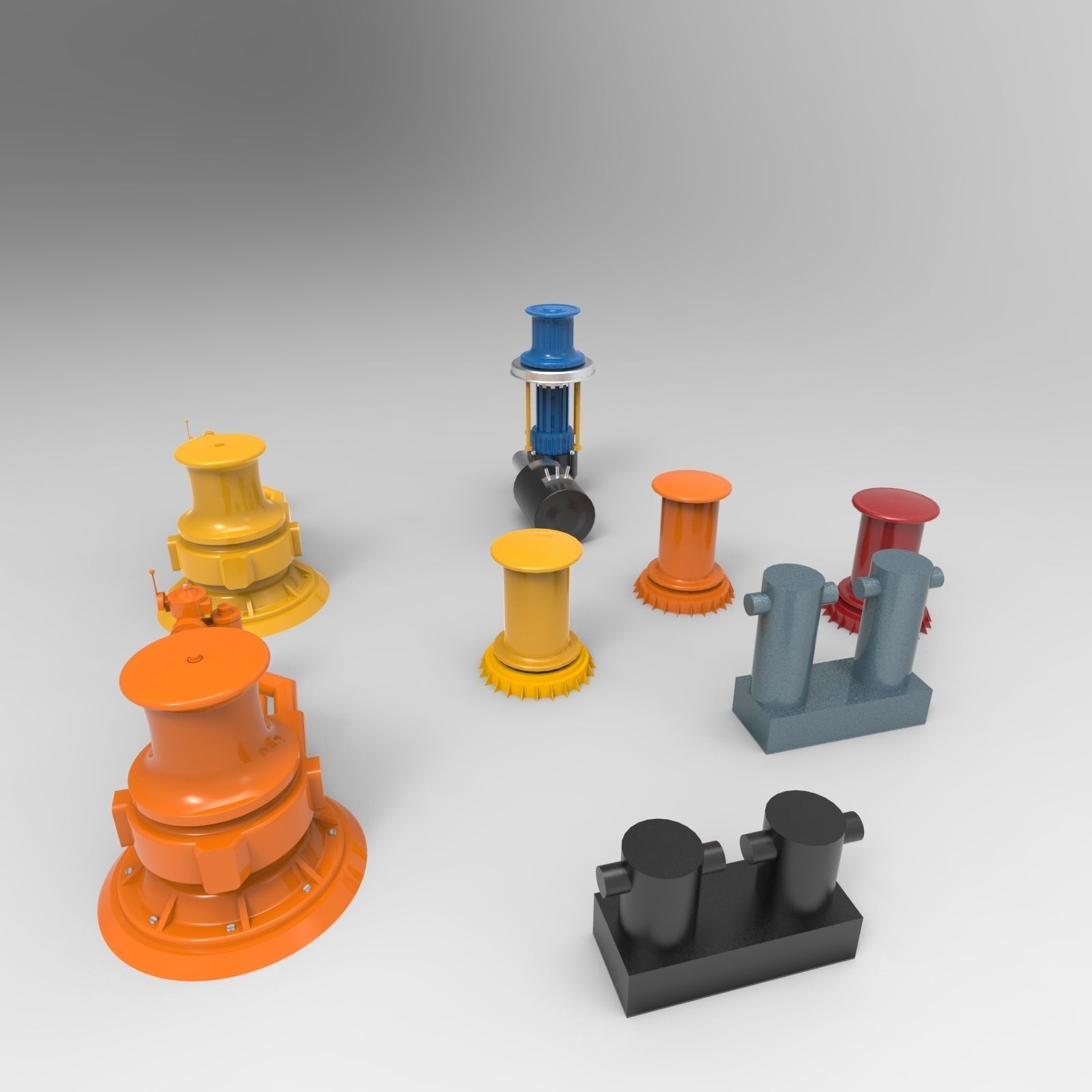 Capstan Mooring 3D model_7