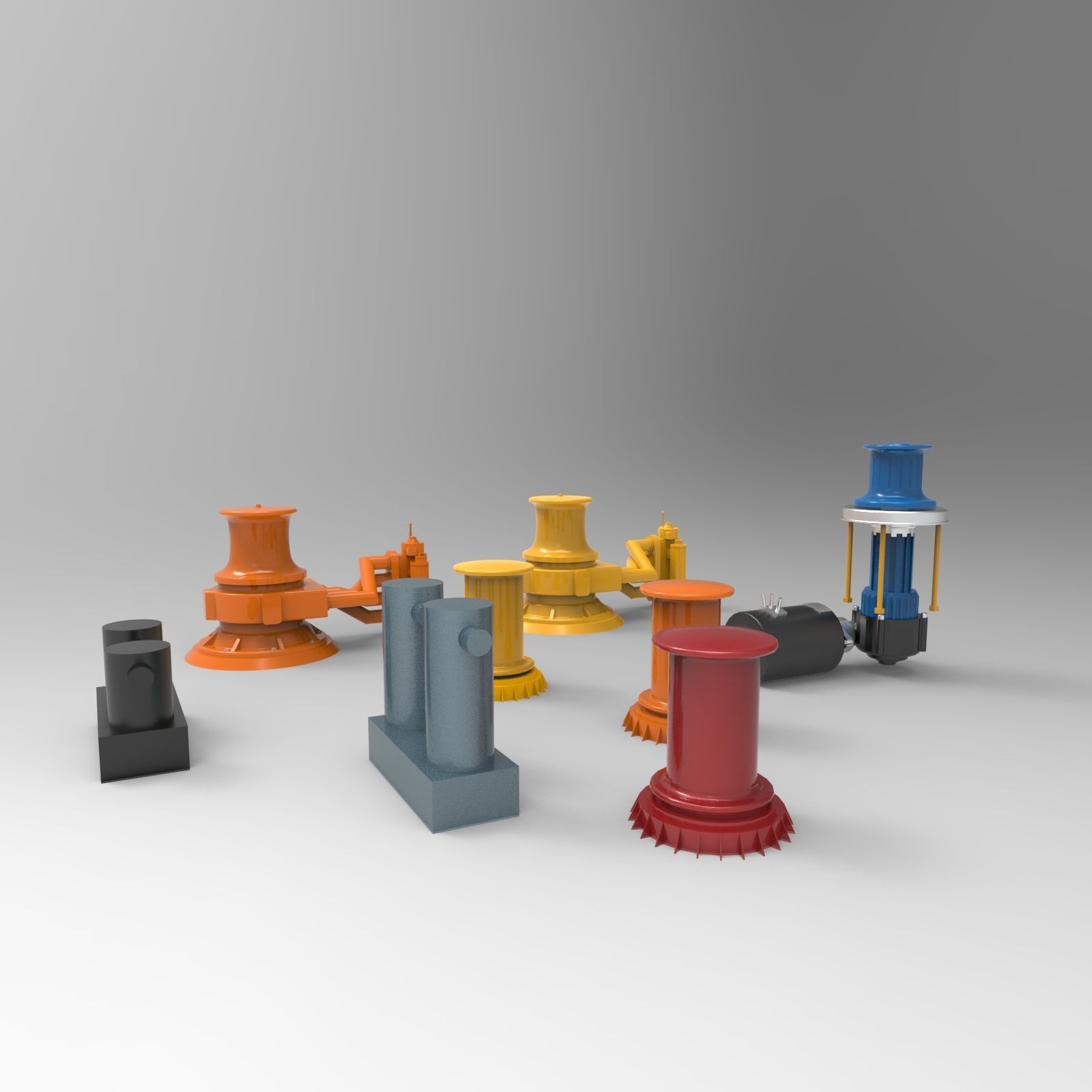 Capstan Mooring 3D model_5