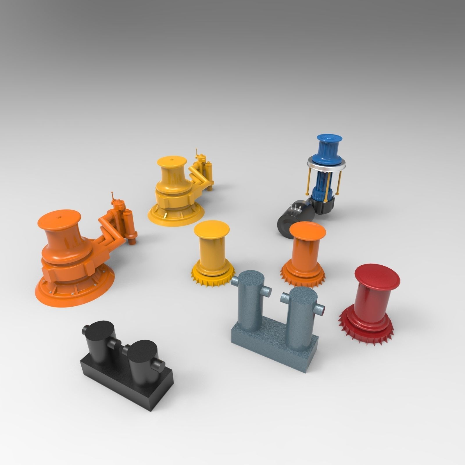 Capstan Mooring 3D model_6