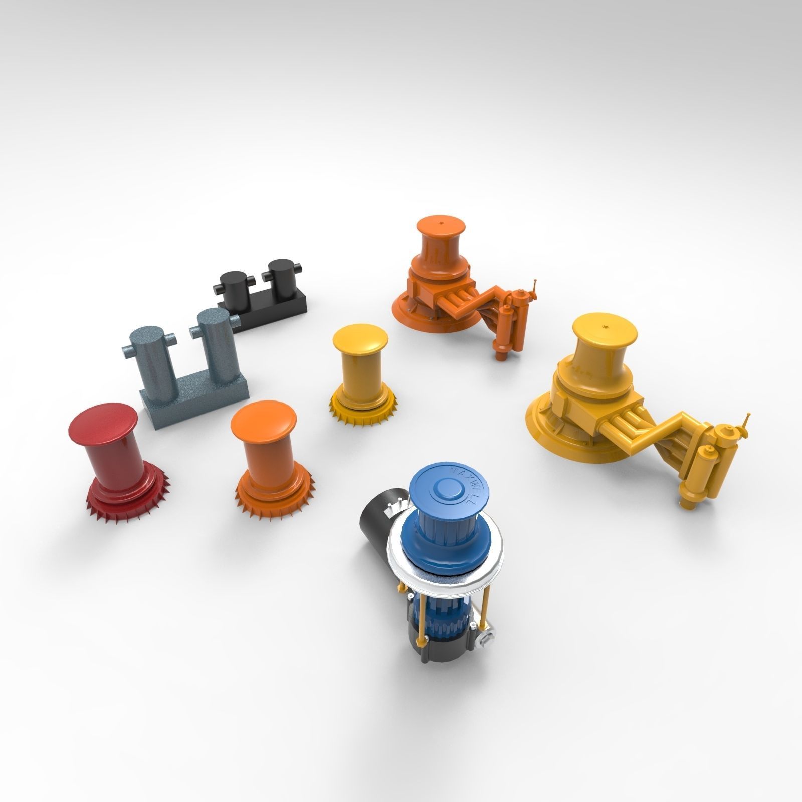Capstan Mooring 3D model_9
