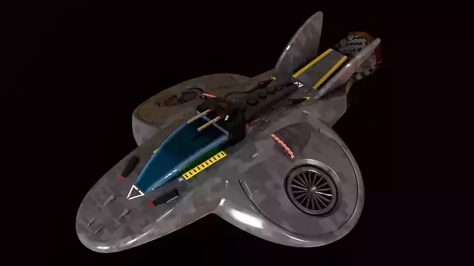 Sci Fi Shooter Spaceship Low-poly 3D model