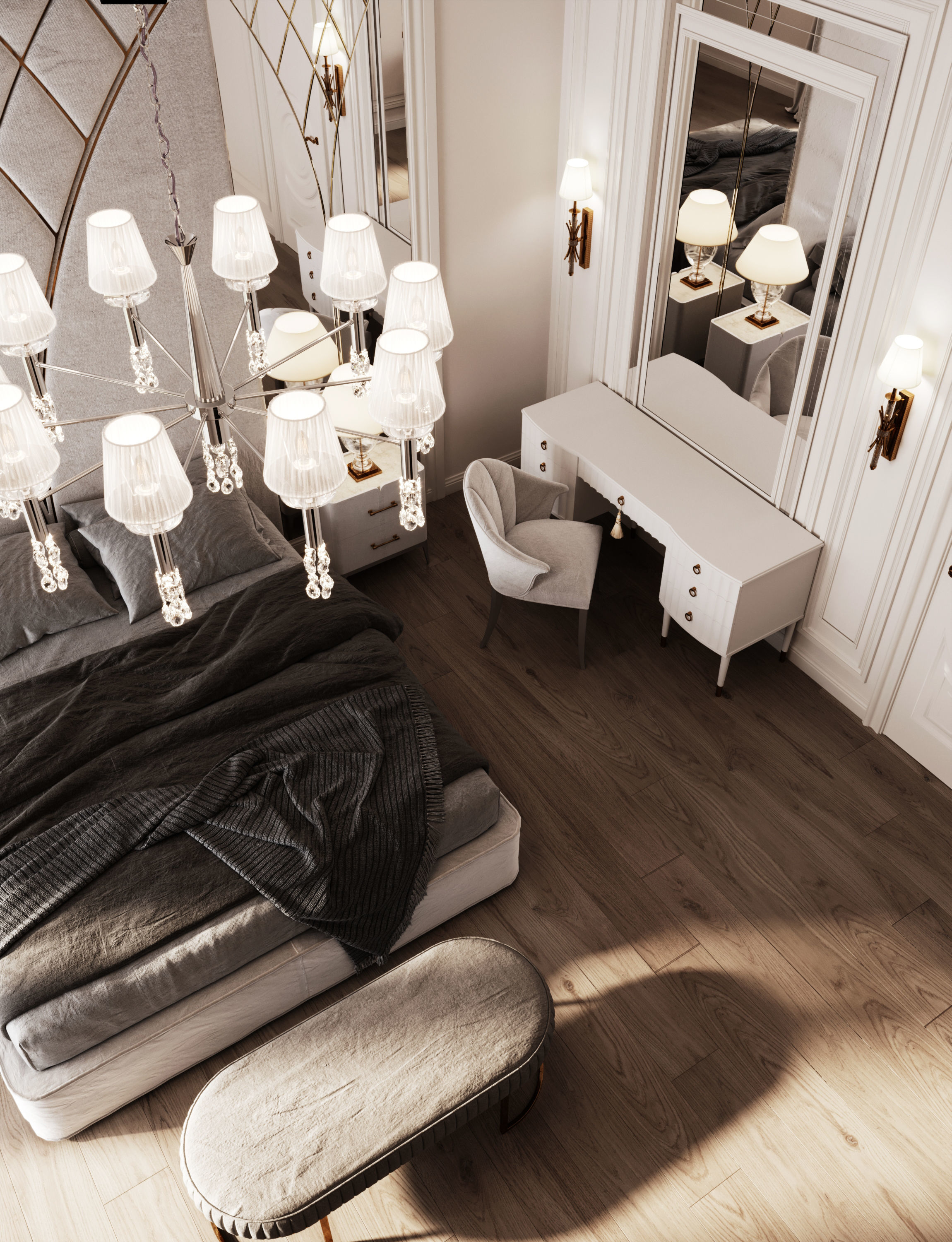 The neoclassical style bedroom 3D model 3D model_4