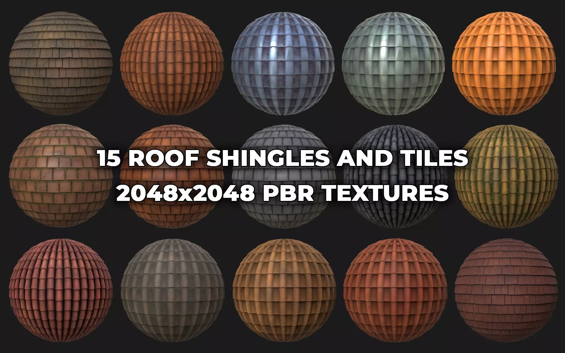 15 Stylized and Seamless Roof Tiles PBR Textures and Materials Texture_0