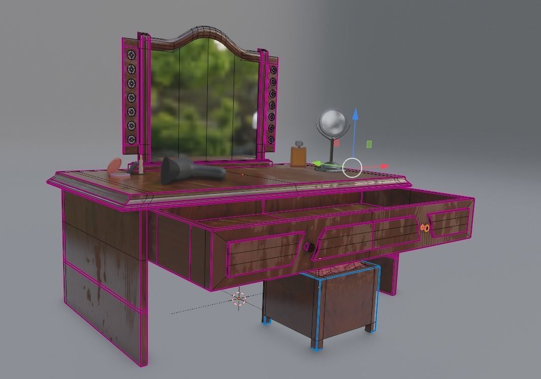 Make-Up Table 3D model_10