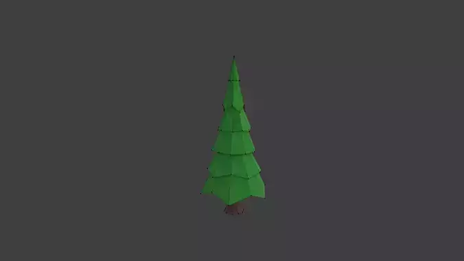 Tree Low-poly 3D model game ready pine