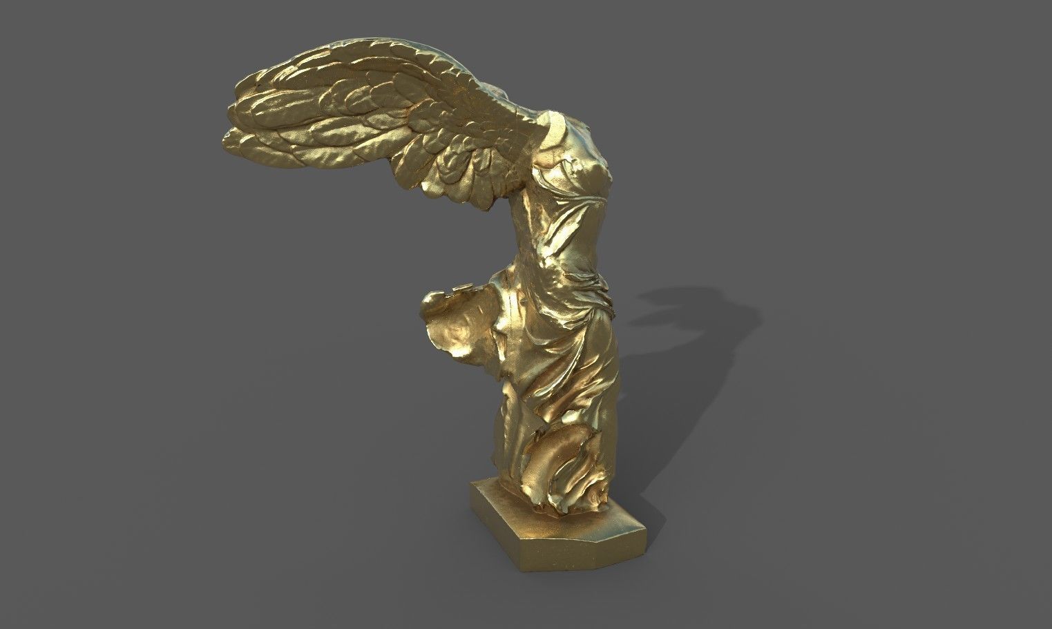 Statue of Winged Victory of Samothrace - Goddess Nike  Low-poly 3D model_15