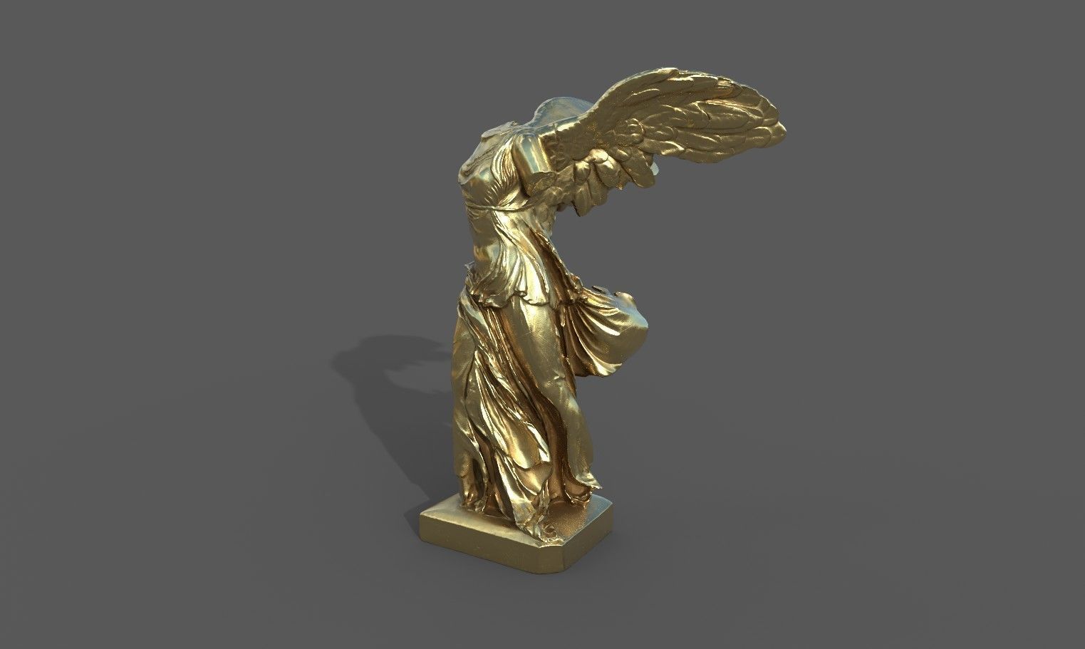 Statue of Winged Victory of Samothrace - Goddess Nike  Low-poly 3D model_14