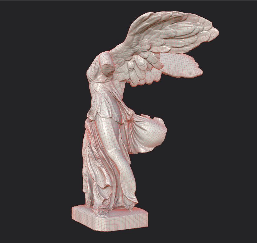 Statue of Winged Victory of Samothrace - Goddess Nike  Low-poly 3D model_17