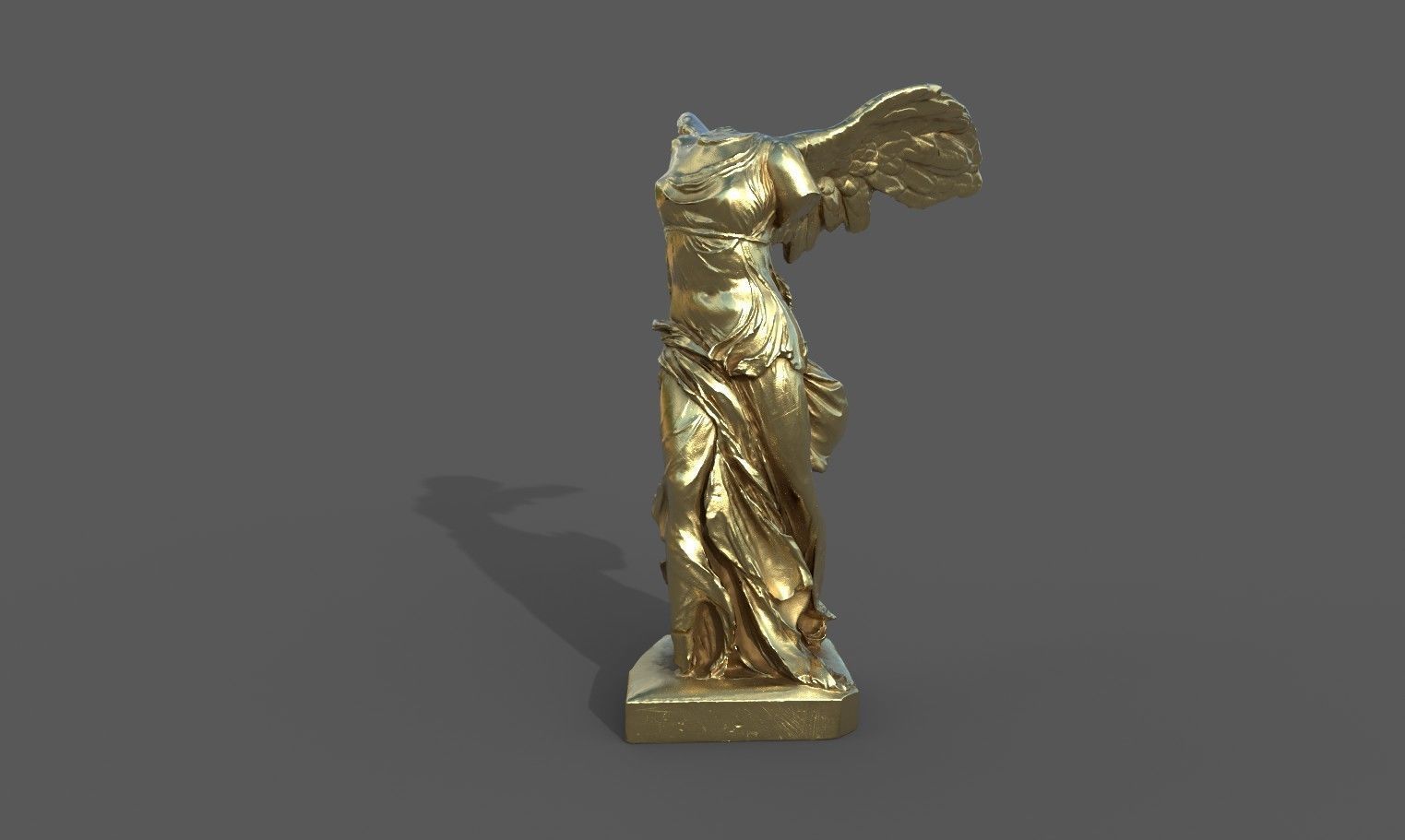 Statue of Winged Victory of Samothrace - Goddess Nike  Low-poly 3D model_13