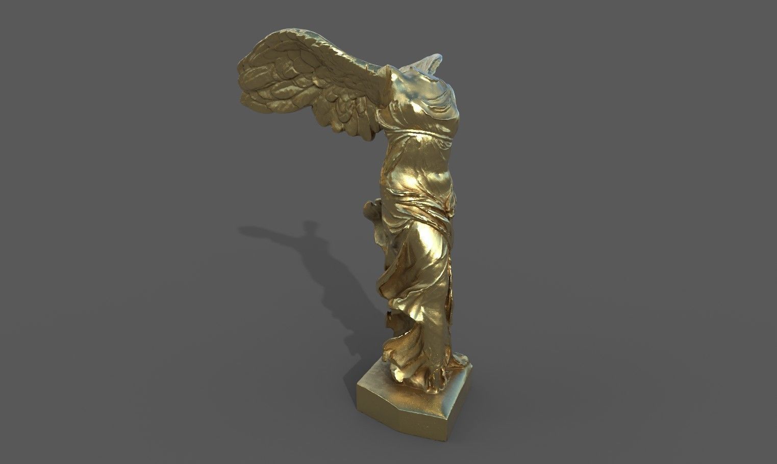 Statue of Winged Victory of Samothrace - Goddess Nike  Low-poly 3D model_16