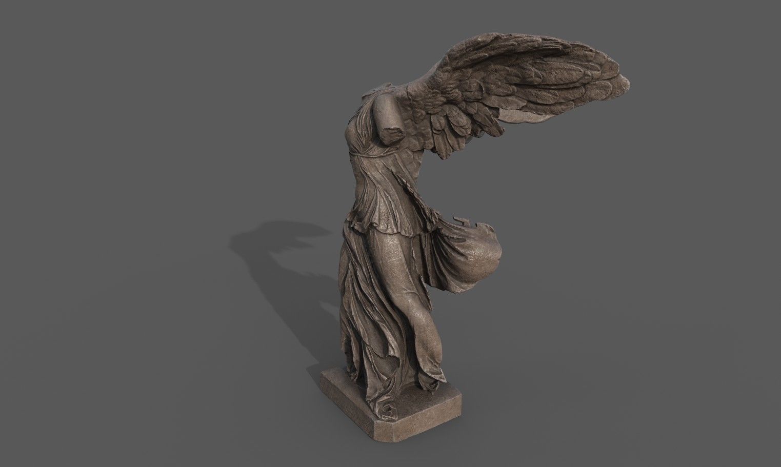 Statue of Winged Victory of Samothrace - Goddess Nike  Low-poly 3D model_4