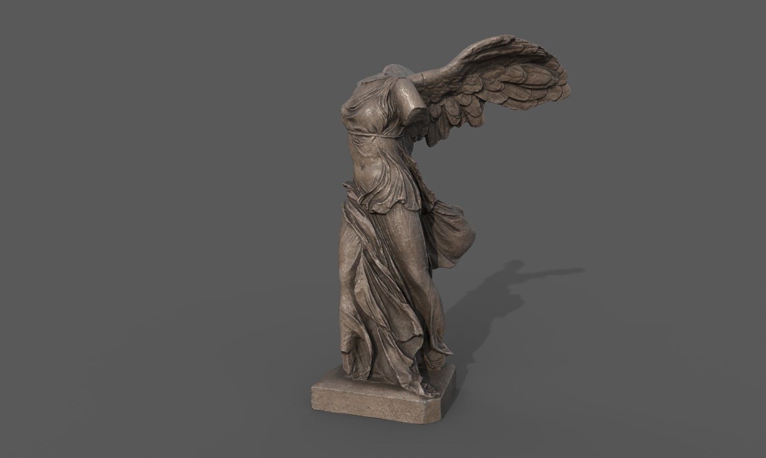 Statue of Winged Victory of Samothrace - Goddess Nike  Low-poly 3D model_1
