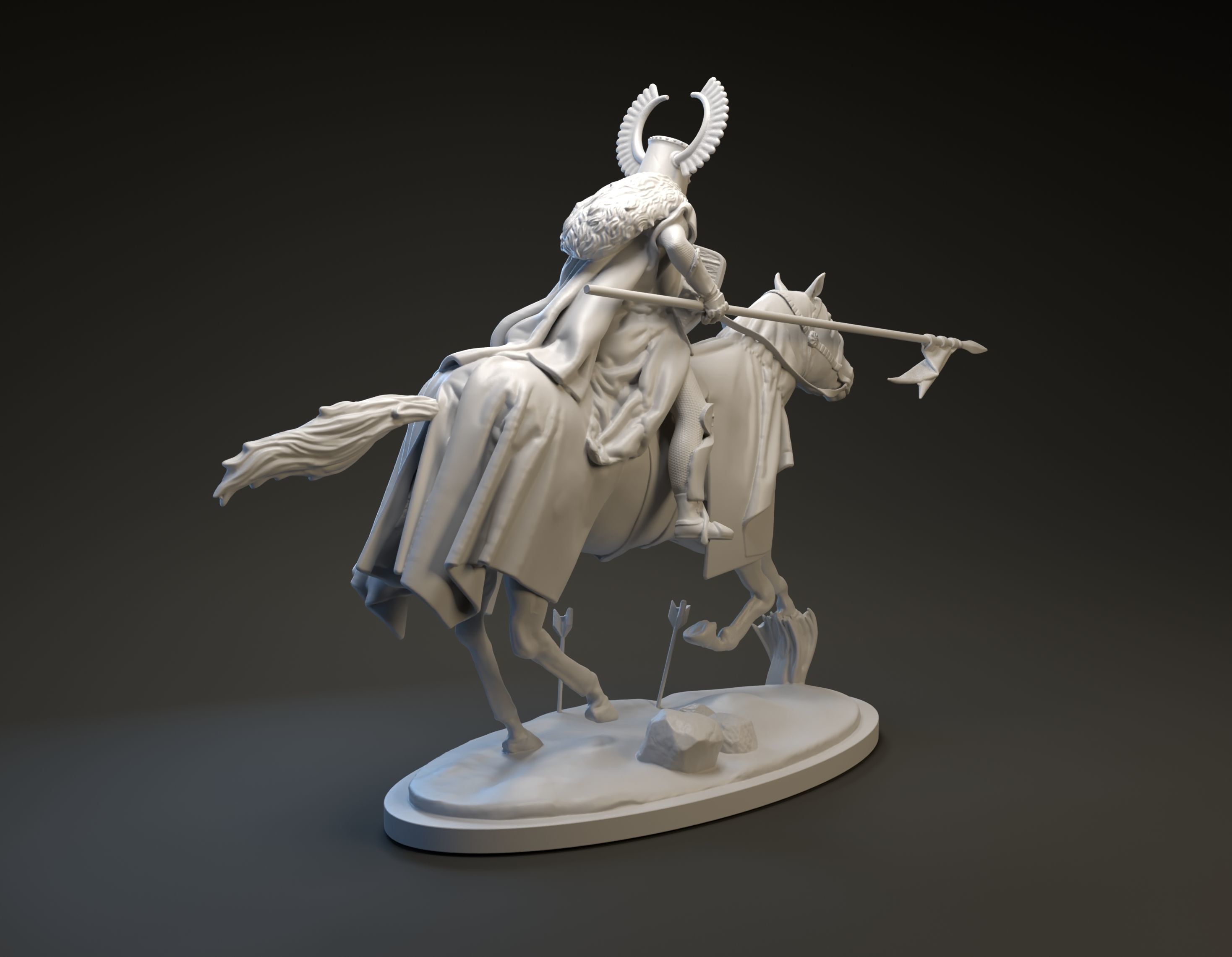 Teutonic knight charging intended for 3D printing 3D print model_6
