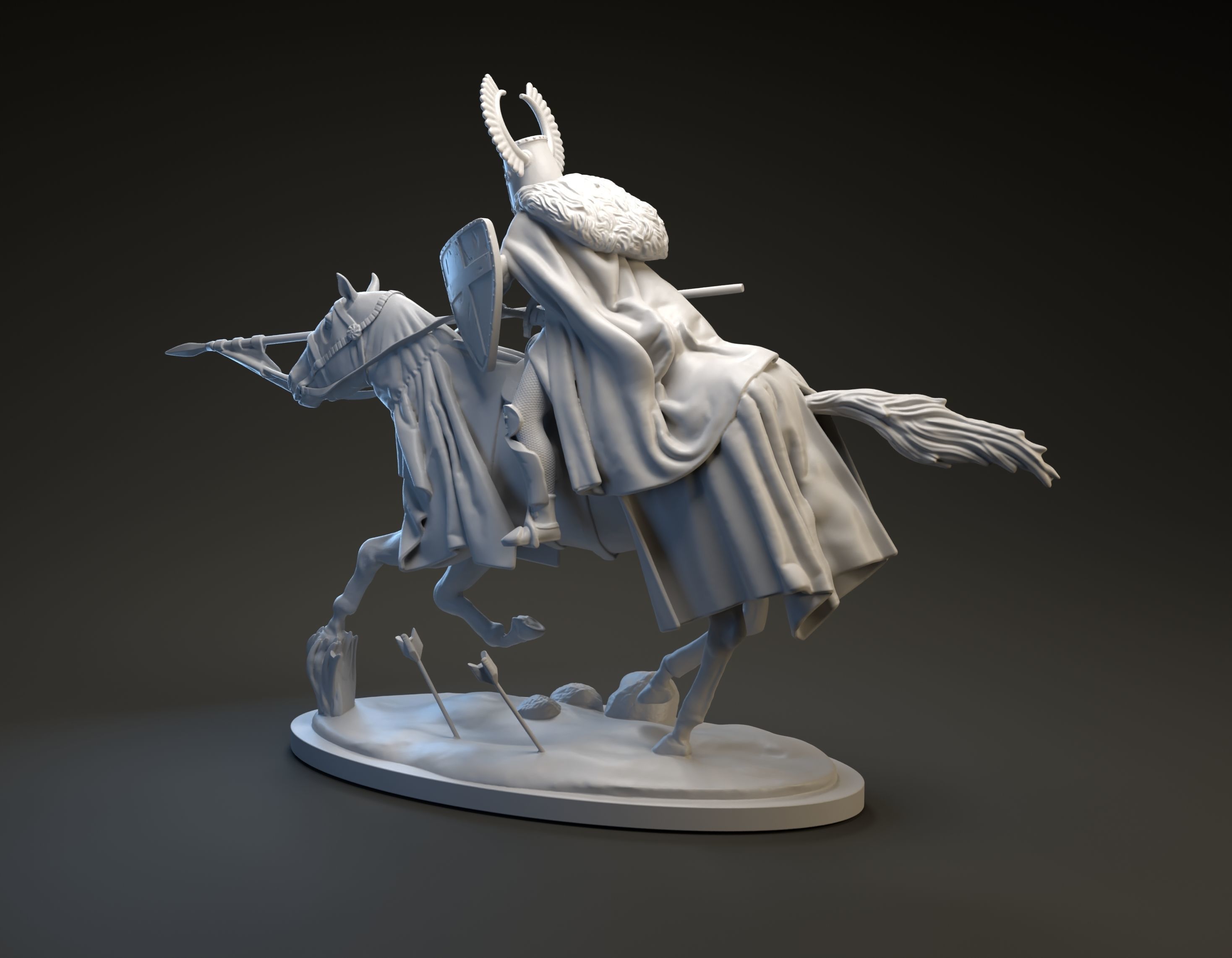 Teutonic knight charging intended for 3D printing 3D print model_9